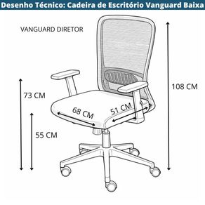 Desenho Tecnico Cadeira de Escritorio Vanguard Baixa